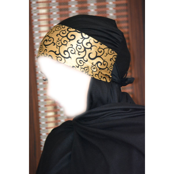 کلاه نقاب ساتن طرح دار 
