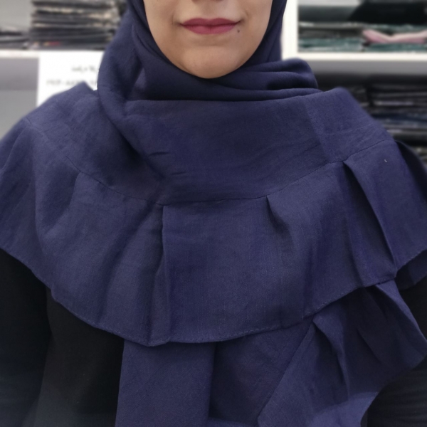 روسری نخی اعلا چین دار (وال اسلپ)عرض 130